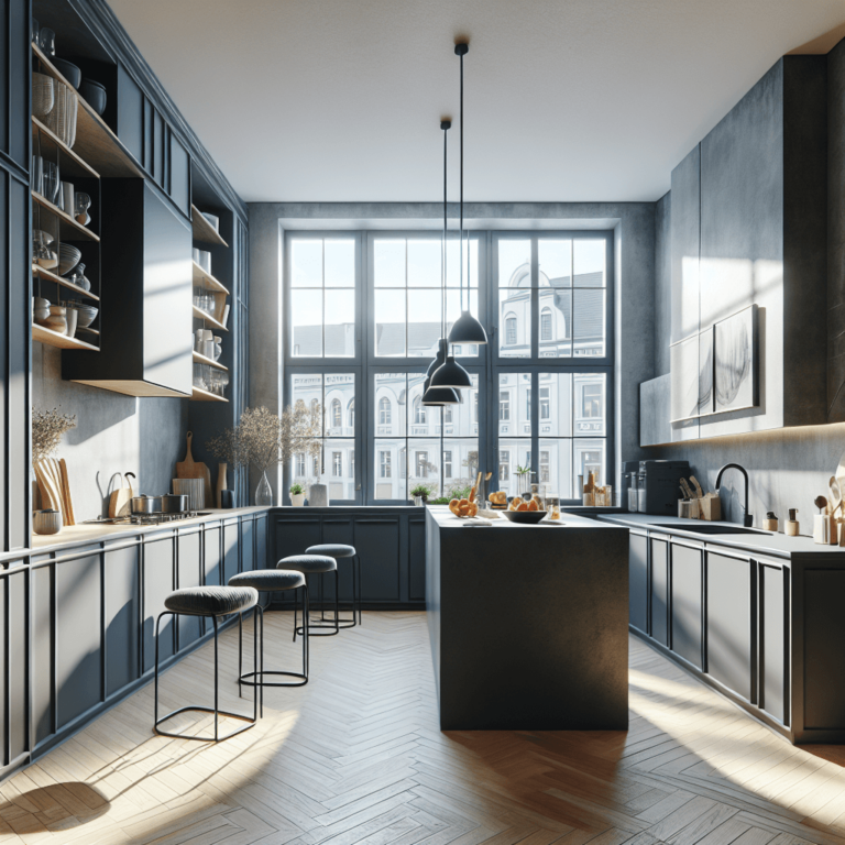 anthrazitfarbene Barrierefreie Küche-Lübeck