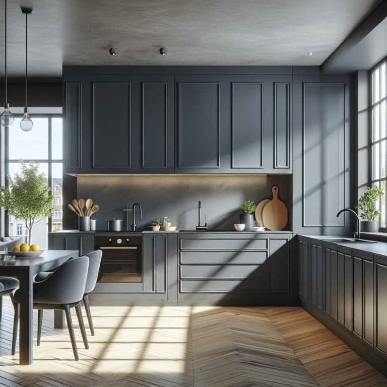 anthrazitfarbene Einbauküche-Lübeck