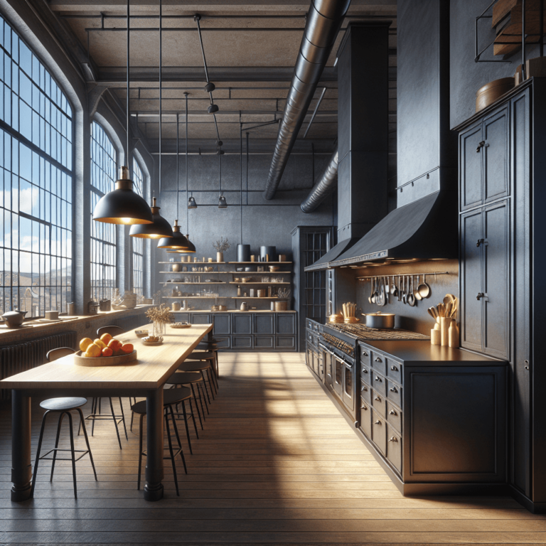 anthrazitfarbene Industrielle Küche-Lübeck