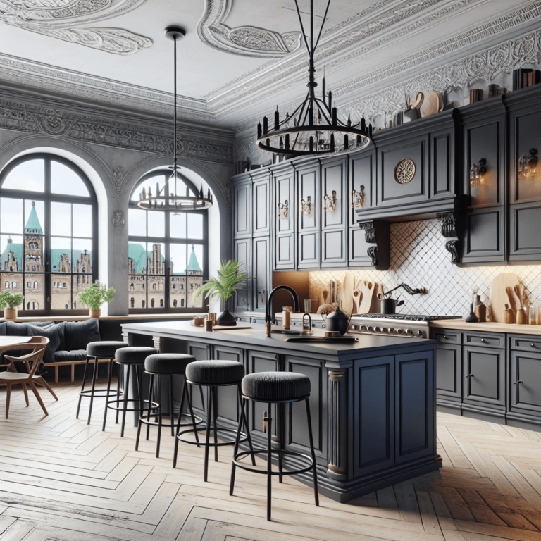anthrazitfarbene Küche im Art-Deco-Stil-Lübeck