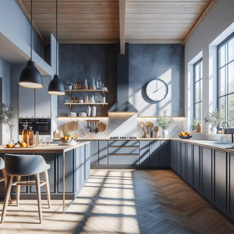 anthrazitfarbene Küche im skandinavischen Stil-Lübeck