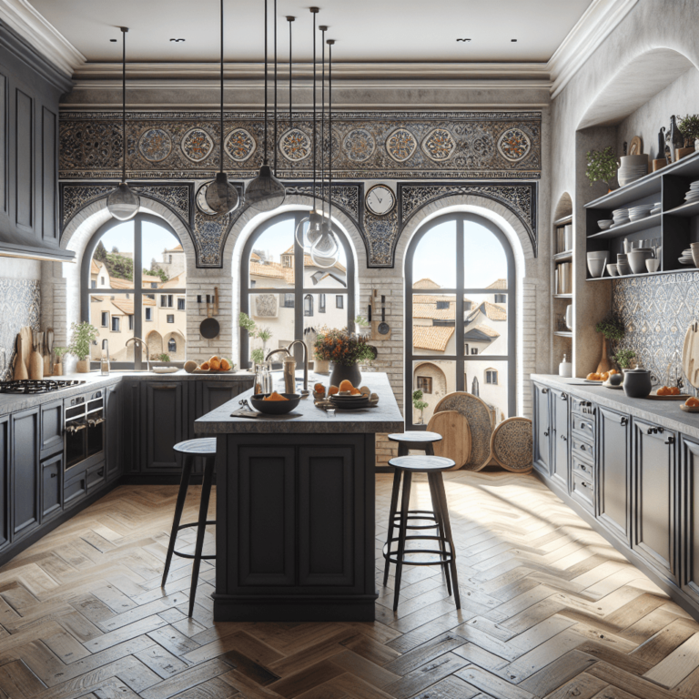 anthrazitfarbene Mediterrane Küche-Lübeck