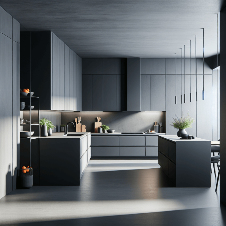 anthrazitfarbene Minimalismus Küche-Lübeck