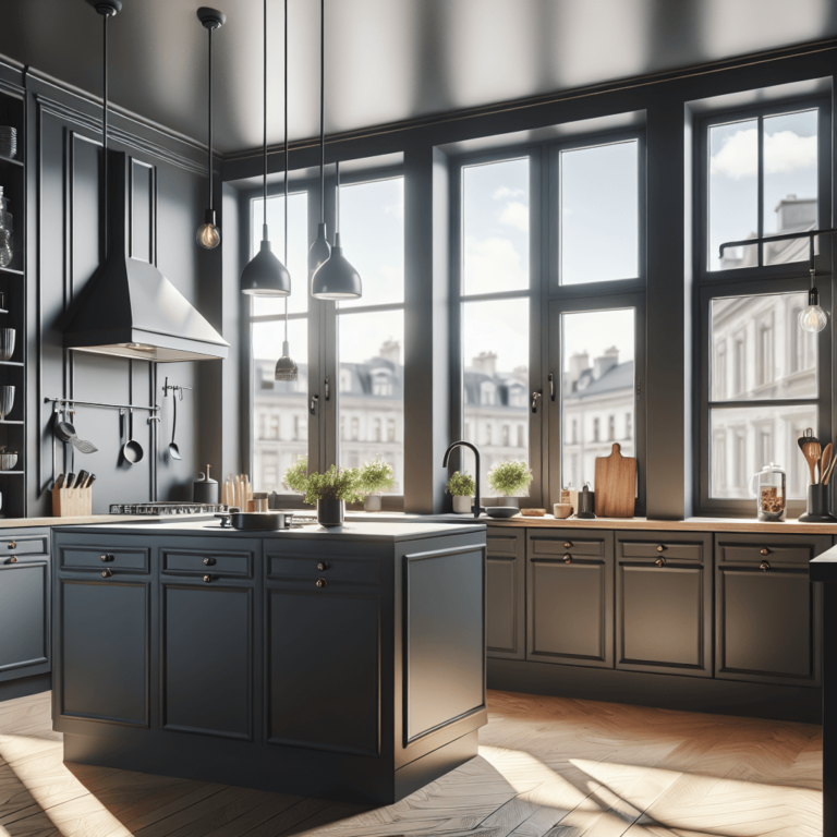 anthrazitfarbene Retro Küche-Lübeck