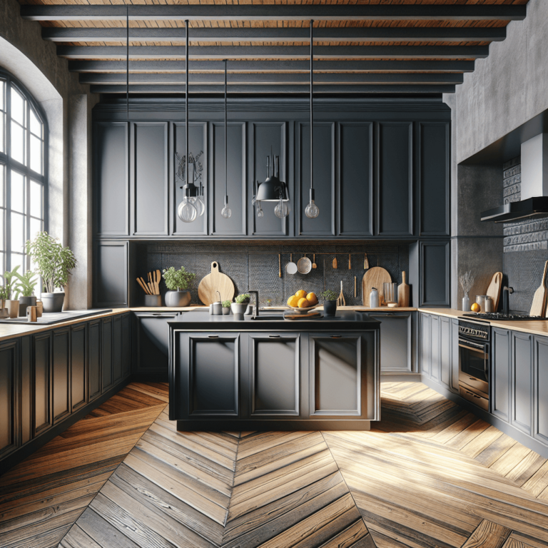 anthrazitfarbene mehrzeilige Küche-Lübeck