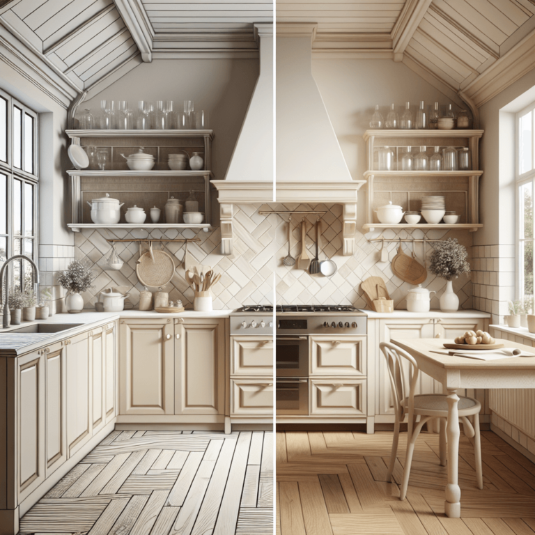 beige Küche im Shabby Chic Stil-Lübeck