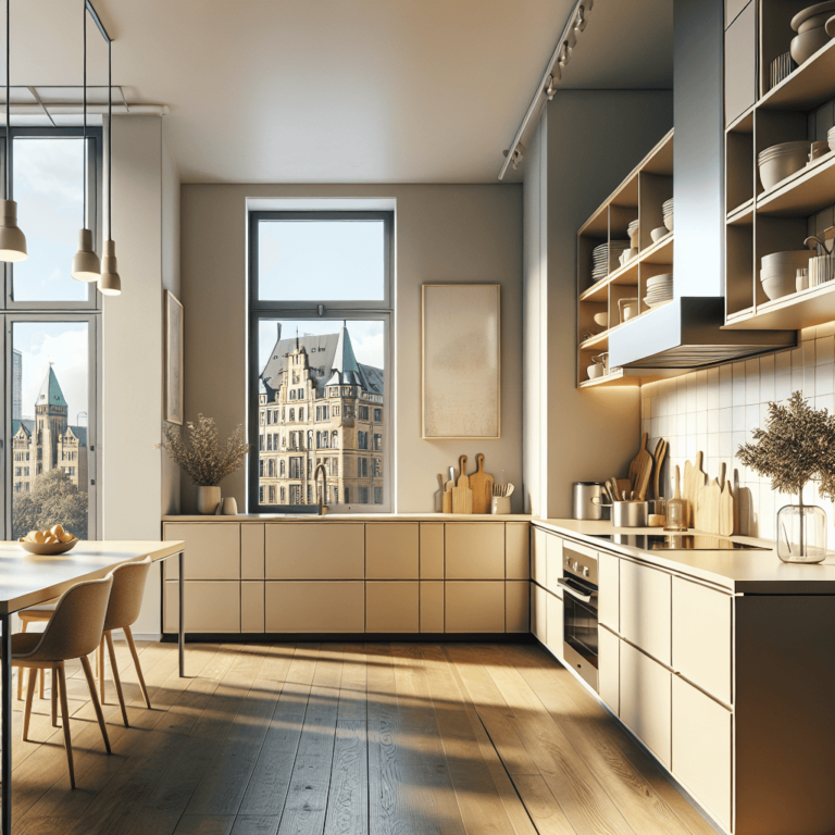 beige Küche im skandinavischen Stil-Lübeck