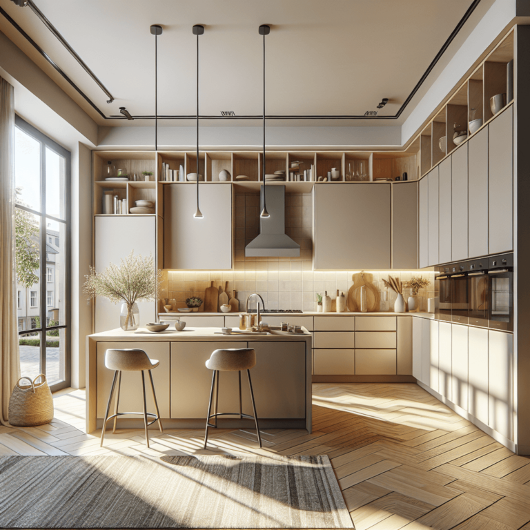 beige Küche in G-Form-Lübeck