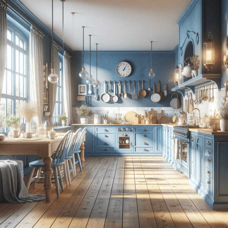 blaue Küche im Shabby Chic Stil-Lübeck