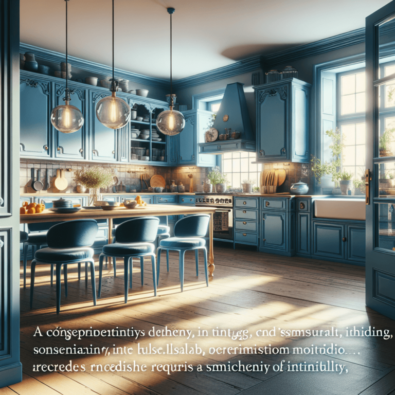blaue Küche im Vintage Chic Stil-Lübeck