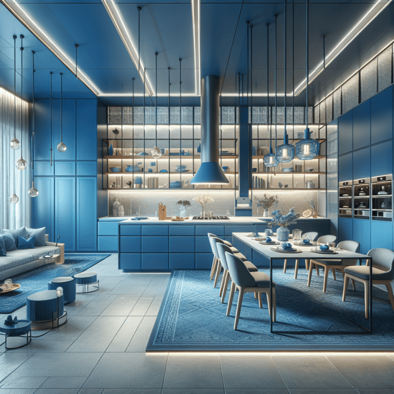 blaue Küche im asiatischen Stil-Lübeck