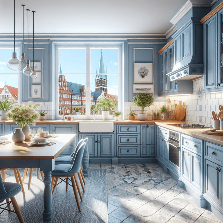 blaue Landhausküche-Lübeck