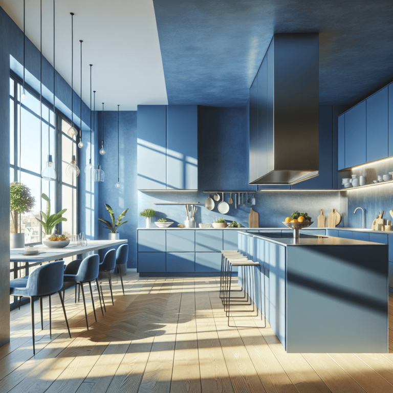 blaue Minimalismus Küche-Lübeck
