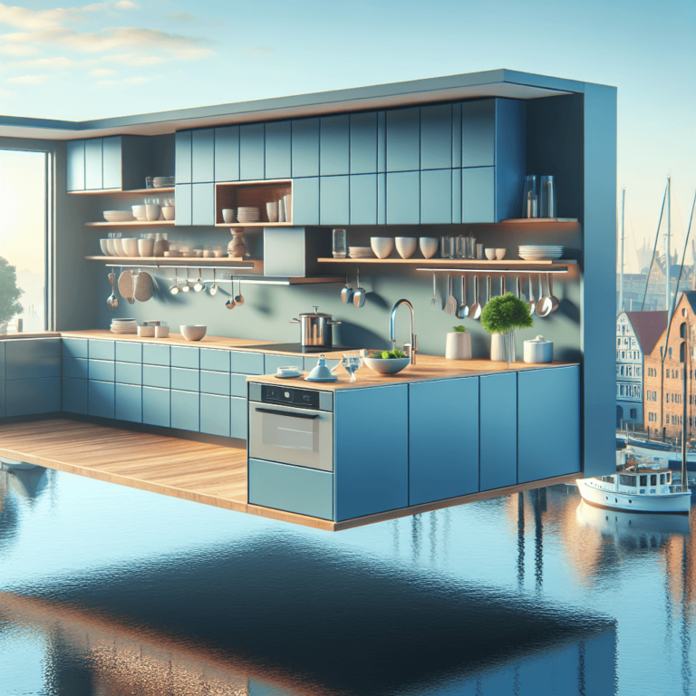 blaue Schwebende Küche-Lübeck