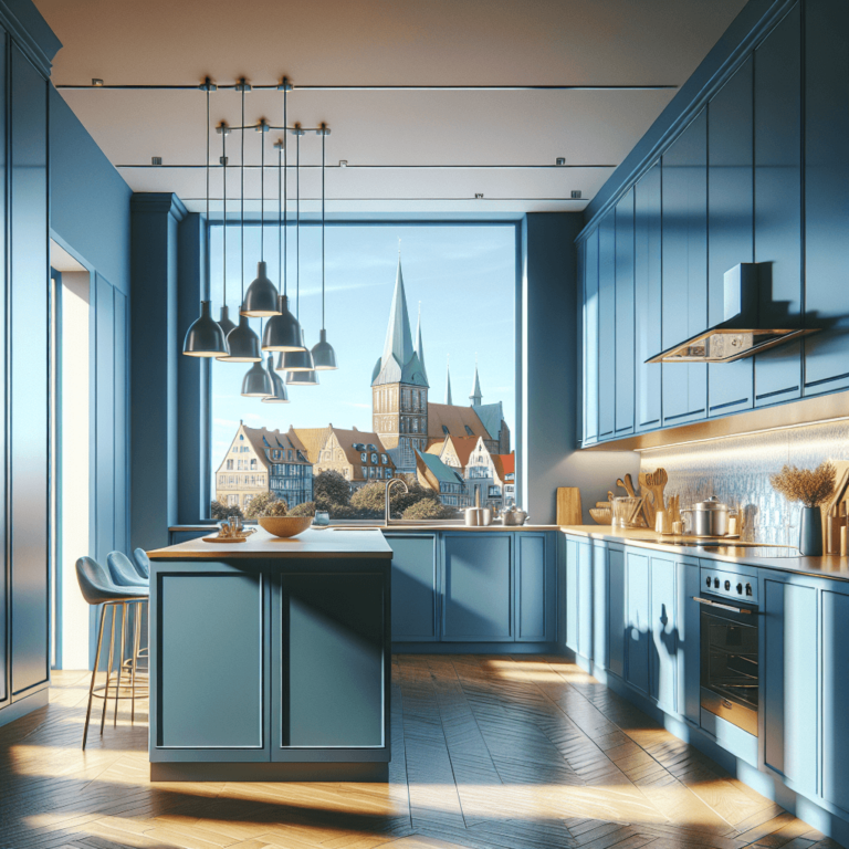 blaue Wohnküche-Lübeck