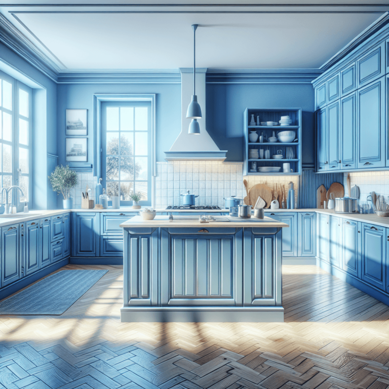 blaue einzeilige Küche-Lübeck