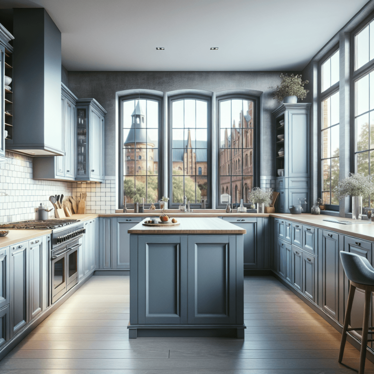 blaugraue Amerikanische Küche-Lübeck