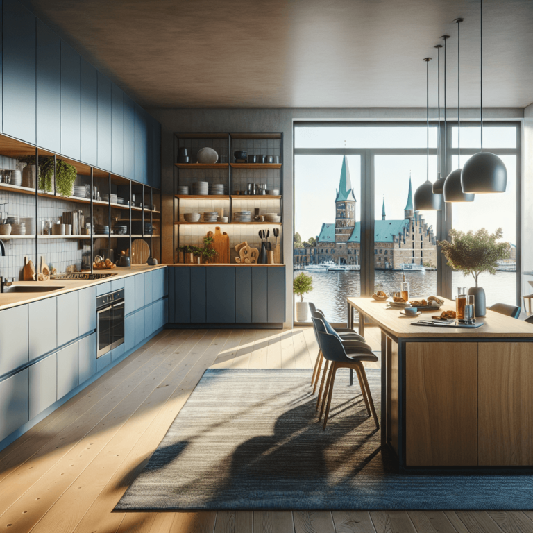 blaugraue Anrichte Küche-Lübeck