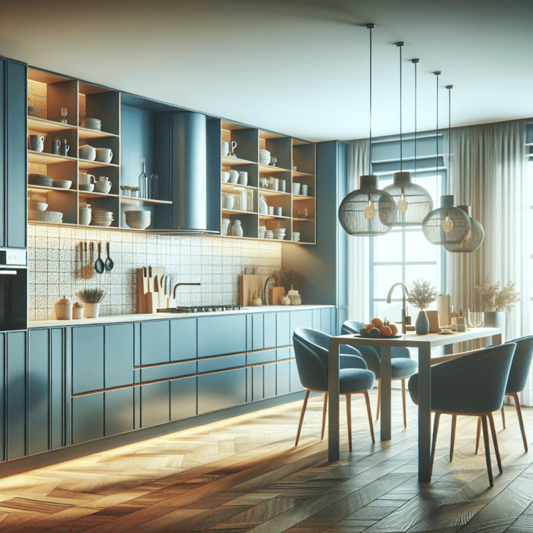 blaugraue Barrierefreie Küche-Lübeck