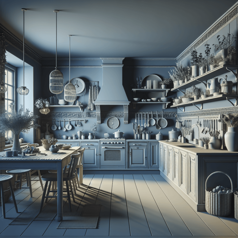 blaugraue Boho Style Küche-Lübeck