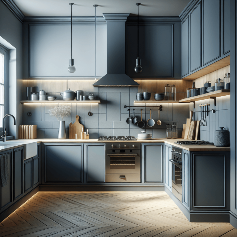blaugraue Eck-Küche-Lübeck