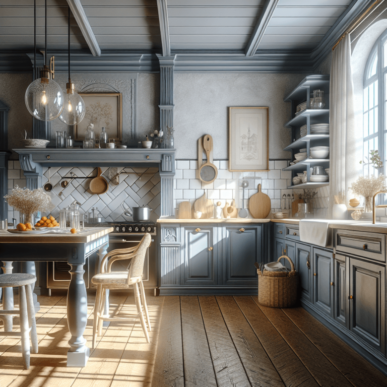 blaugraue Landhausküche-Lübeck
