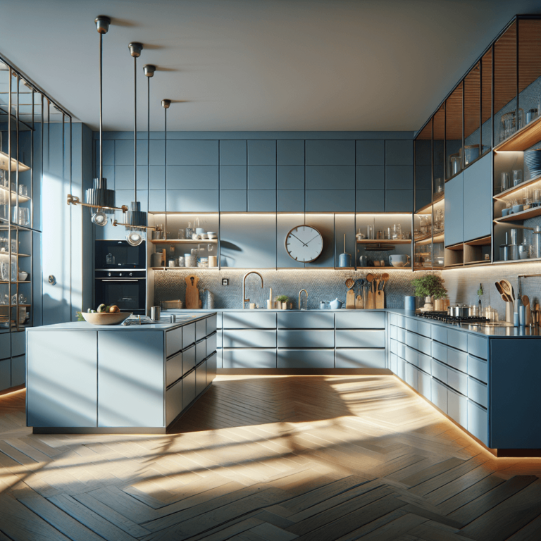 blaugraue Modulare Küche-Lübeck