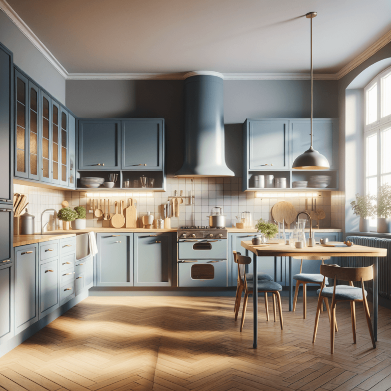 blaugraue Retro Küche-Lübeck