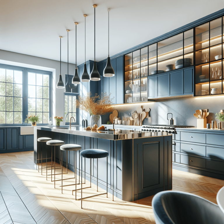 blaugraue Schwebende Küche-Lübeck