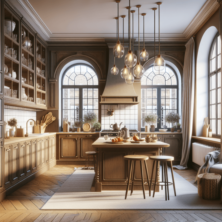 braune Küche im Shabby Chic Stil-Lübeck