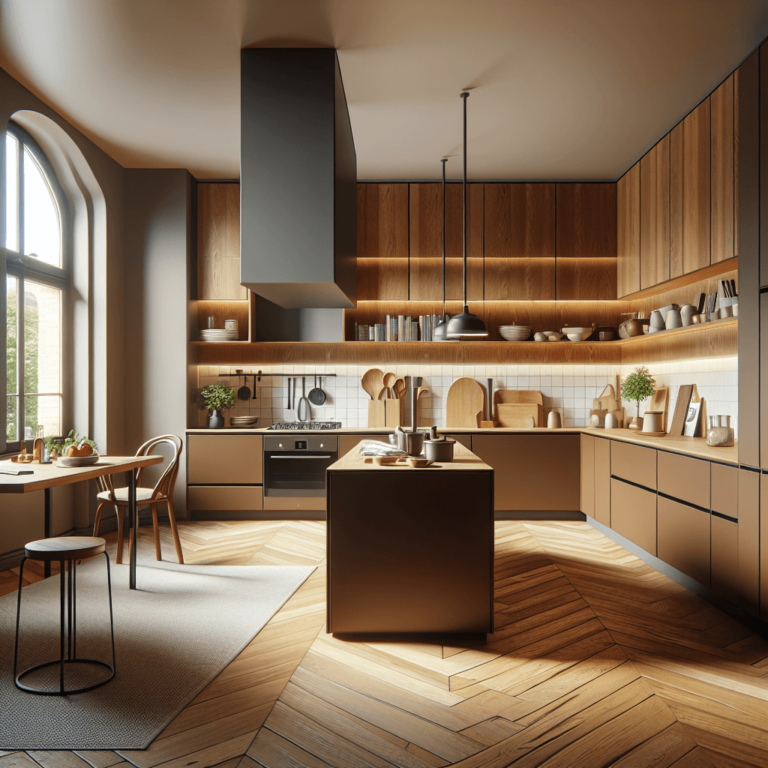 braune Küche in G-Form-Lübeck