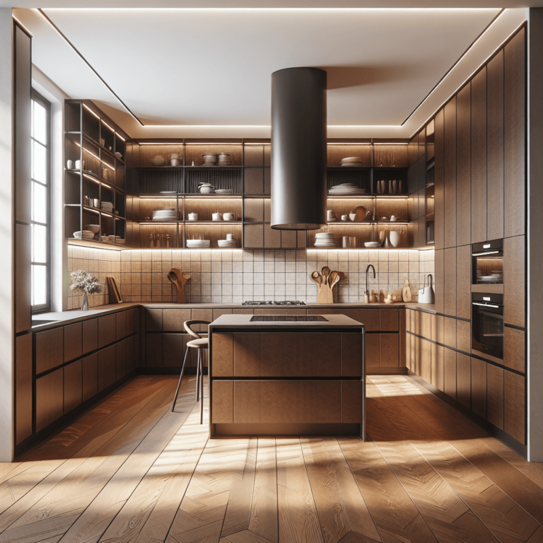 braune Küche in U-Form-Lübeck