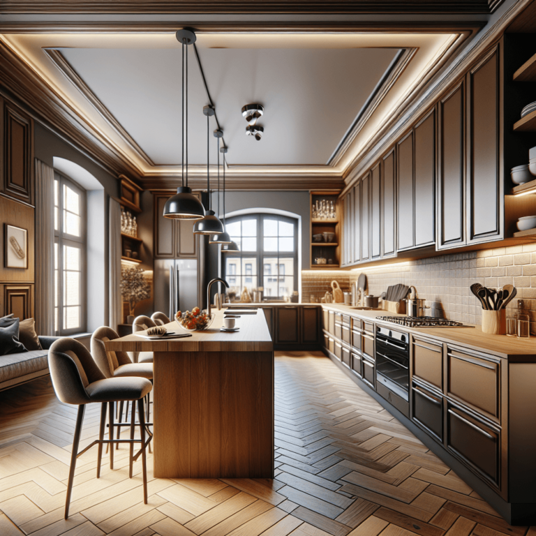 braune einzeilige Küche-Lübeck