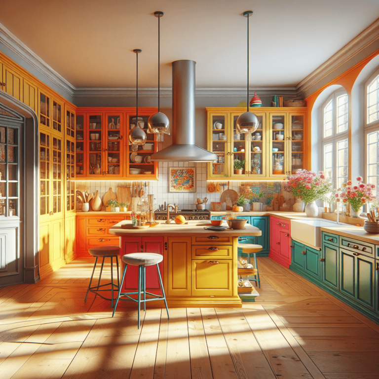 bunte Küche in L-Form-Lübeck
