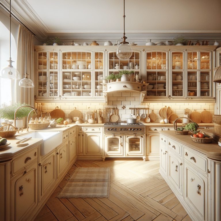 cremefarbene Küche im Vintage Chic Stil-Lübeck