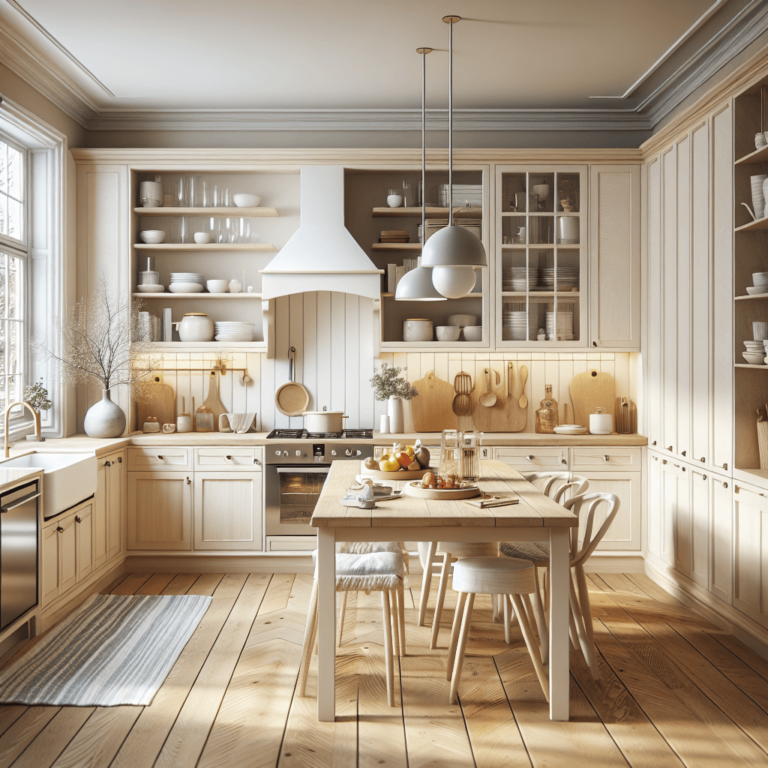 cremefarbene Küche im skandinavischen Stil-Lübeck