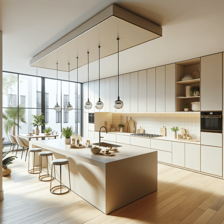 cremefarbene Schwebende Küche-Lübeck