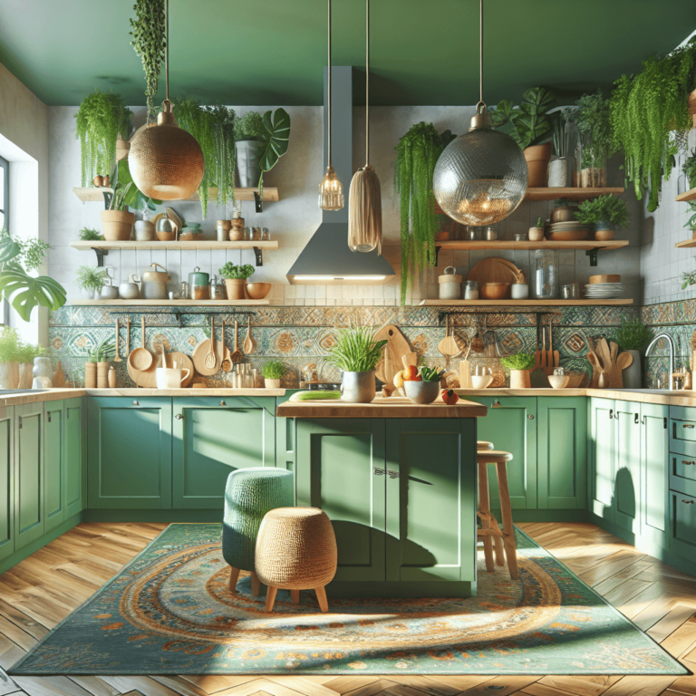 grüne Boho Style Küche-Lübeck