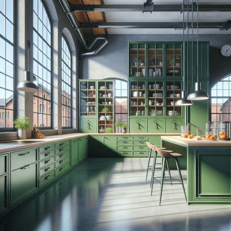 grüne Industrial Style Küche-Lübeck