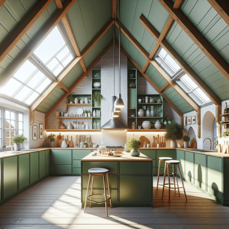 grüne Küche für Dachschräge-Lübeck