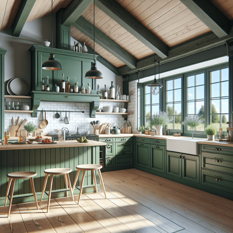 grüne Küche im Bauernhausstil-Lübeck