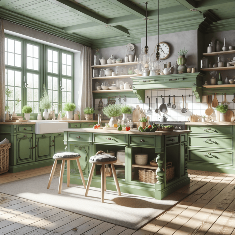 grüne Küche im Shabby Chic Stil-Lübeck
