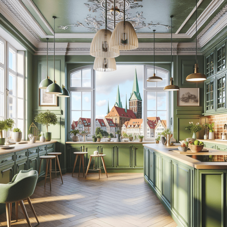 grüne Küche im Vintage Chic Stil-Lübeck