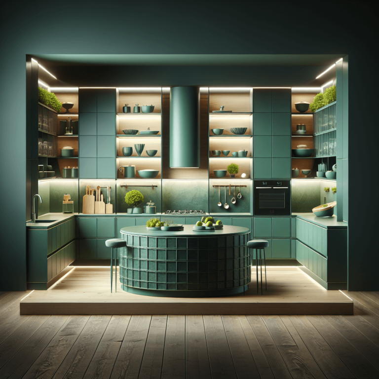 grüne einzeilige Küche-Lübeck