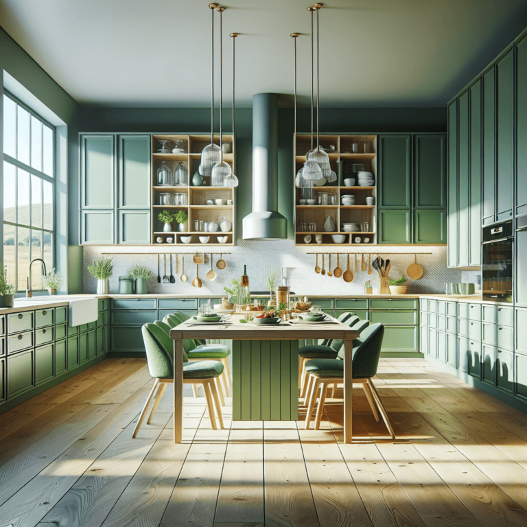 grüne mehrzeilige Küche-Lübeck