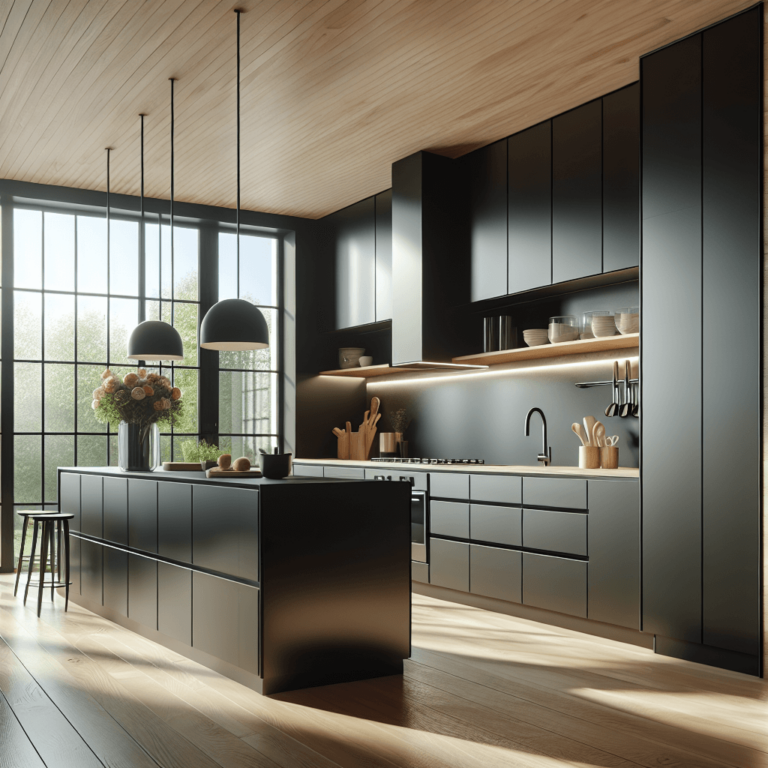 schwarze Design Küche-Lübeck