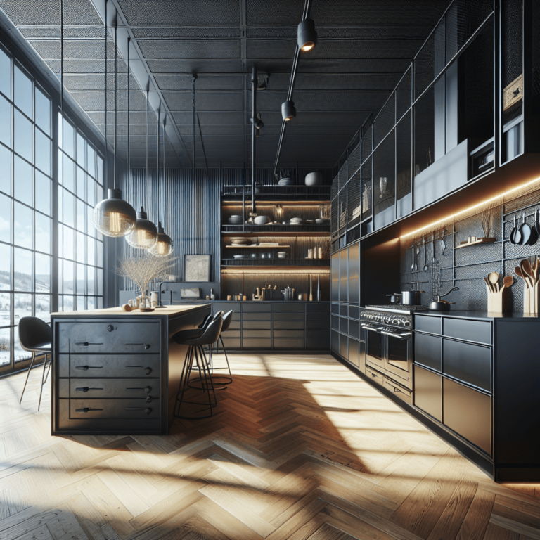 schwarze Industrial Style Küche-Lübeck