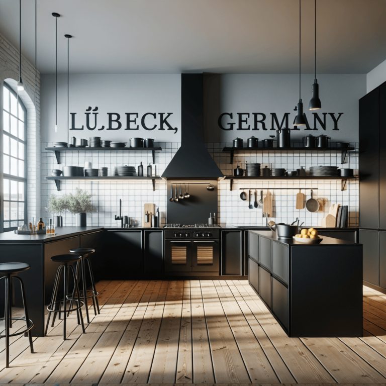 schwarze Industrielle Küche-Lübeck