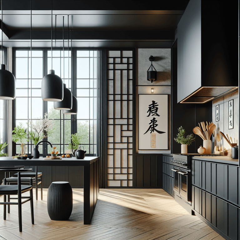schwarze Küche im asiatischen Stil-Lübeck