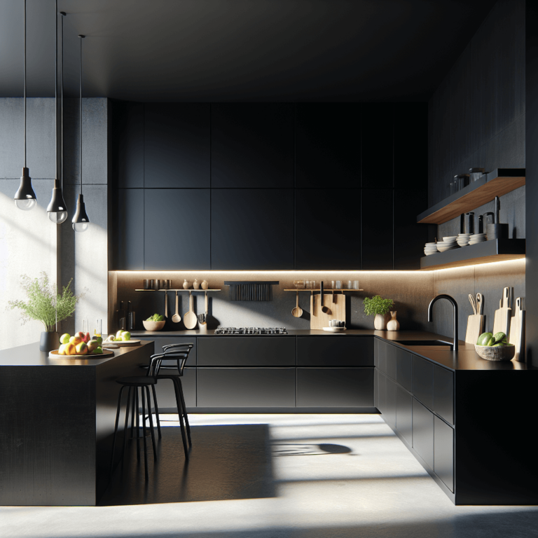 schwarze Minimalismus Küche-Lübeck